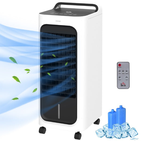 English Elm Homcom Tower Evaporative Cooler Fan Humidifier with Ice Packs Remote and Timer W2225P200490