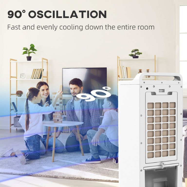 English Elm Homcom Tower Evaporative Cooler Fan Humidifier with Ice Packs Remote and Timer W2225P200490