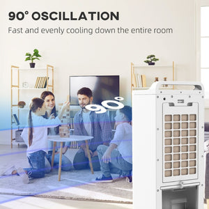 English Elm Homcom Tower Evaporative Cooler Fan Humidifier with Ice Packs Remote and Timer W2225P200490