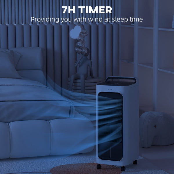 English Elm Homcom Tower Evaporative Cooler Fan Humidifier with Ice Packs Remote and Timer W2225P200490