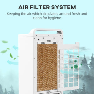 English Elm Homcom Tower Evaporative Cooler Fan Humidifier with Ice Packs Remote and Timer W2225P200490