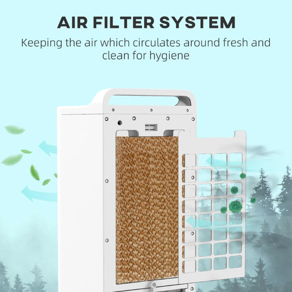 English Elm Homcom Tower Evaporative Cooler Fan Humidifier with Ice Packs Remote and Timer W2225P200490