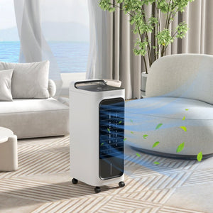 English Elm Homcom Tower Evaporative Cooler Fan Humidifier with Ice Packs Remote and Timer W2225P200490