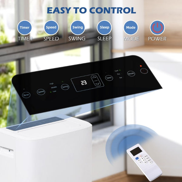 English Elm Homcom 12000 BTU Portable Air Conditioner Cooling Fan Dehumidifier with Remote Timer W2225P200491