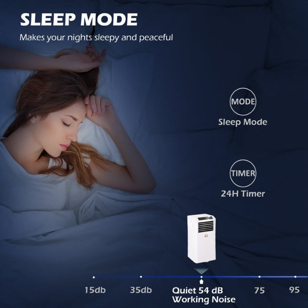 English Elm Homcom 8000 BTU Portable AC Unit with Dehumidifier Mode and 24 Hour Timer for Small Rooms W2225P217683