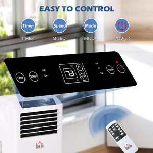 English Elm Homcom 8000 BTU Portable AC Unit with Dehumidifier Mode and 24 Hour Timer for Small Rooms W2225P217683