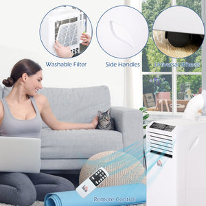 English Elm Homcom 8000 BTU Portable AC Unit with Dehumidifier Mode and 24 Hour Timer for Small Rooms W2225P217683