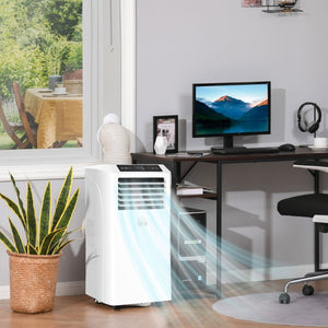 English Elm Homcom 8000 BTU Portable AC Unit with Dehumidifier Mode and 24 Hour Timer for Small Rooms W2225P217683