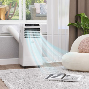 English Elm Homcom 8000 BTU Portable AC Unit with Dehumidifier Mode and 24 Hour Timer for Small Rooms W2225P217683
