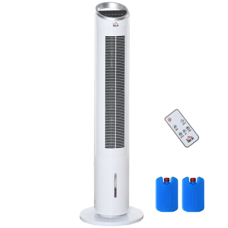 English Elm Homcom Tower Evaporative Cooler Fan Humidifier with Ice Tank 3 Modes 8H Timer W2225P217684