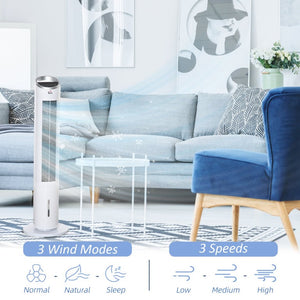 English Elm Homcom Tower Evaporative Cooler Fan Humidifier with Ice Tank 3 Modes 8H Timer W2225P217684
