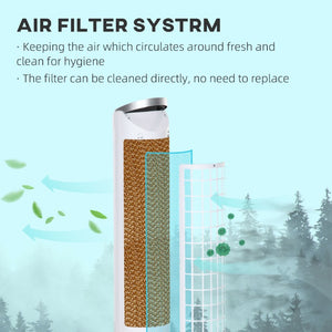 English Elm Homcom Tower Evaporative Cooler Fan Humidifier with Ice Tank 3 Modes 8H Timer W2225P217684