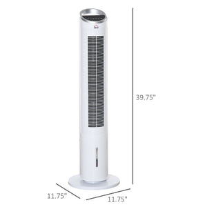 English Elm Homcom Tower Evaporative Cooler Fan Humidifier with Ice Tank 3 Modes 8H Timer W2225P217684