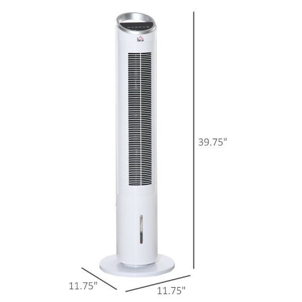 English Elm Homcom Tower Evaporative Cooler Fan Humidifier with Ice Tank 3 Modes 8H Timer W2225P217684