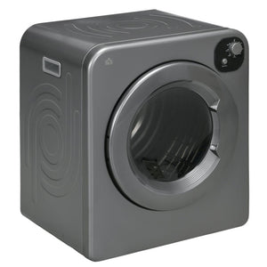 English Elm Homcom Compact Front Load Electric Dryer 3.2 Cu Ft Steel Drum Seven Modes for Small Spaces Gray W2225P217709