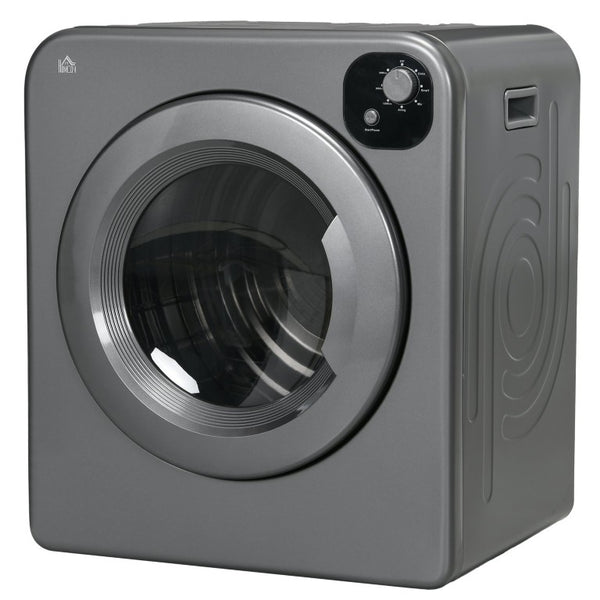 English Elm Homcom Compact Front Load Electric Dryer 3.2 Cu Ft Steel Drum Seven Modes for Small Spaces Gray W2225P217709