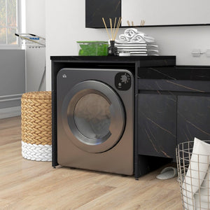 English Elm Homcom Compact Front Load Electric Dryer 3.2 Cu Ft Steel Drum Seven Modes for Small Spaces Gray W2225P217709