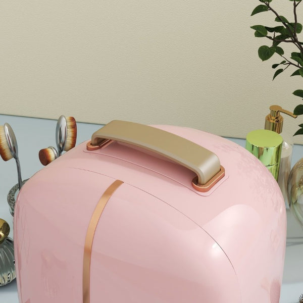 English Elm Homcom Compact Skincare Fridge with LED Readout Quiet Cooling for Vanity or Desktop W2225P217710
