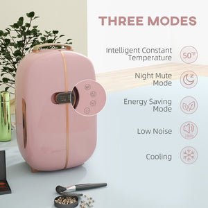 English Elm Homcom Compact Skincare Fridge with LED Readout Quiet Cooling for Vanity or Desktop W2225P217710