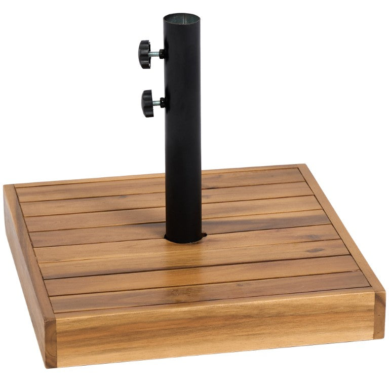 English Elm Outsunny 42 Lb Concrete Patio Umbrella Base with Acacia Wood Slats for Outdoor Decor W2225P485549