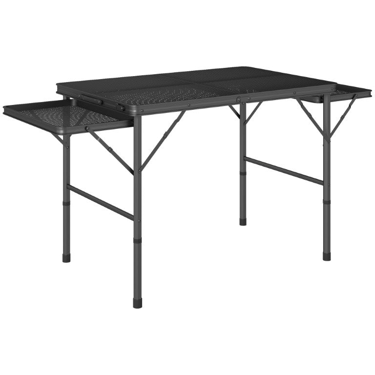 English Elm Outsunny Portable Folding Grill Station with Wing Panels and Adjustable Metal Legs W2225P485551