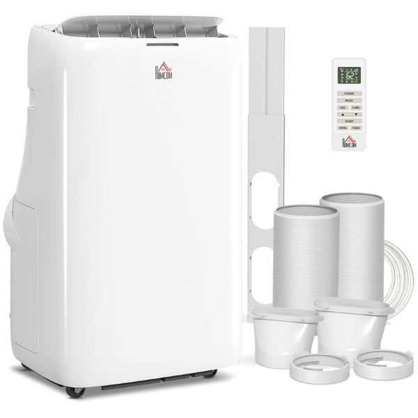English Elm Homcom 14000 BTU Dual Hose Inverter Portable AC Unit for Rooms up to 700 Sq Ft W2225P485604