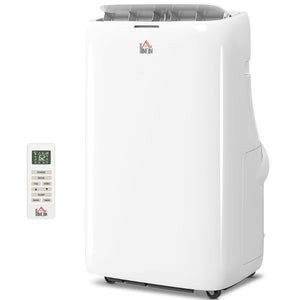 English Elm Homcom 14000 BTU Dual Hose Inverter Portable AC Unit for Rooms up to 700 Sq Ft W2225P485604