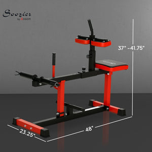 English Elm Soozier Steel Seated Calf Raise Machine with Adjustable Thigh Pads for Home Gym W2225P485629