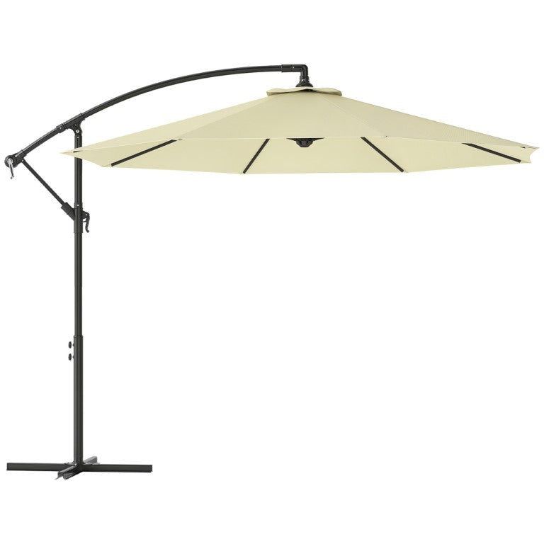 English Elm Outsunny 10 Ft Offset Cantilever Patio Umbrella with Tilt UV Resistant Canopy W2225P595788