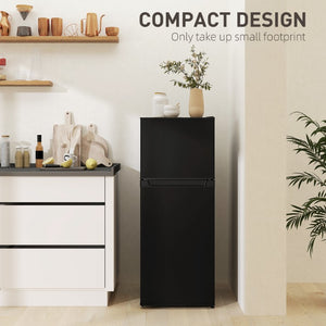 English Elm Homcom 4 Cu Ft Black Compact Refrigerator with Top Freezer for Dorm or Office W2225P595796