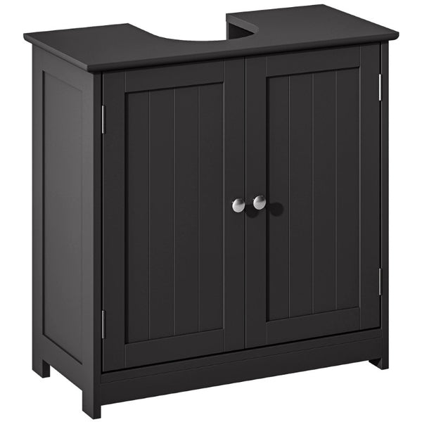 English Elm Kleankin Matte Black Pedestal Sink Cabinet Freestanding Bathroom Storage Organizer W2225P595802