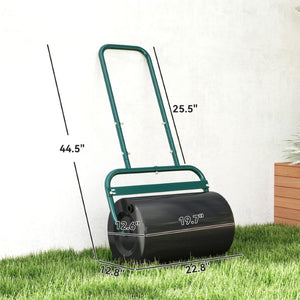 English Elm Outsunny Steel Drum Lawn Roller Push and Tow Behind Turf Flattening Garden Tool W2225P595803