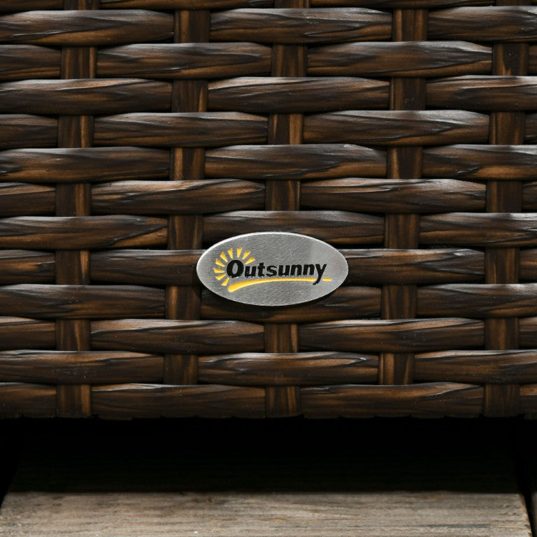 English Elm Outsunny 113 Gallon PE Rattan Deck Box with Waterproof Liner and Gas Spring Lid W2225P595831