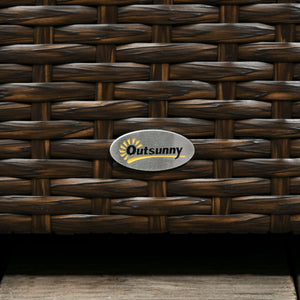 English Elm Outsunny 113 Gallon PE Rattan Deck Box with Waterproof Liner and Gas Spring Lid W2225P595831