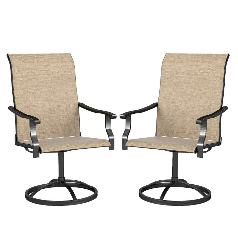 English Elm Outsunny Outdoor Swivel Dining Chairs Set of 2 Mesh High Back Patio Seating W2225P595836