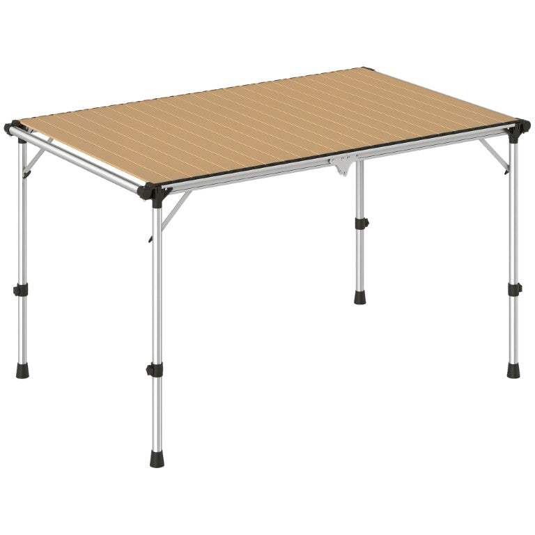 English Elm Outsunny Aluminum Folding Outdoor Table Adjustable Height Portable for Camping and Picnic W2225P595848