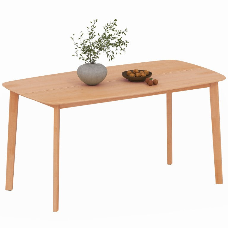 English Elm Homcom Solid Wood Rectangular Dining Table Seats Six with Scratch Resistant Natural Finish W2225P595855