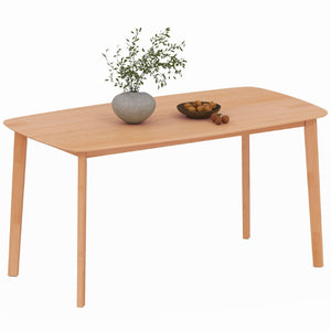 English Elm Homcom Solid Wood Rectangular Dining Table Seats Six with Scratch Resistant Natural Finish W2225P595855