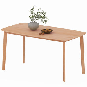 English Elm Homcom Solid Wood Rectangular Dining Table Seats Six with Scratch Resistant Natural Finish W2225P595855