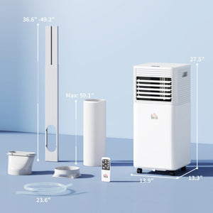 English Elm Homcom 10000 BTU Portable AC Unit 4In1 Cooling Fan Dehumidifier for 441 Sq Ft W2225P596937
