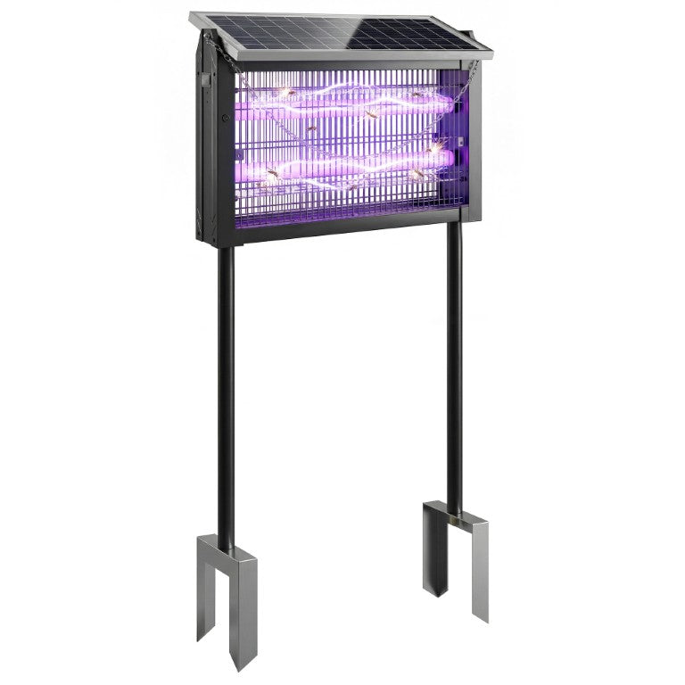 English Elm Outsunny Solar Bug Zapper Outdoor 3500V Dusk to Dawn Auto Mosquito Killer UV W2225P596940