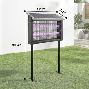 English Elm Outsunny Solar Bug Zapper Outdoor 3500V Dusk to Dawn Auto Mosquito Killer UV W2225P596940