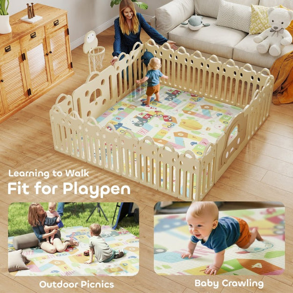 English Elm Qaba Reversible Foam Baby Play Mat Waterproof Cushioned Surface for Infants Toddlers W2225P596947
