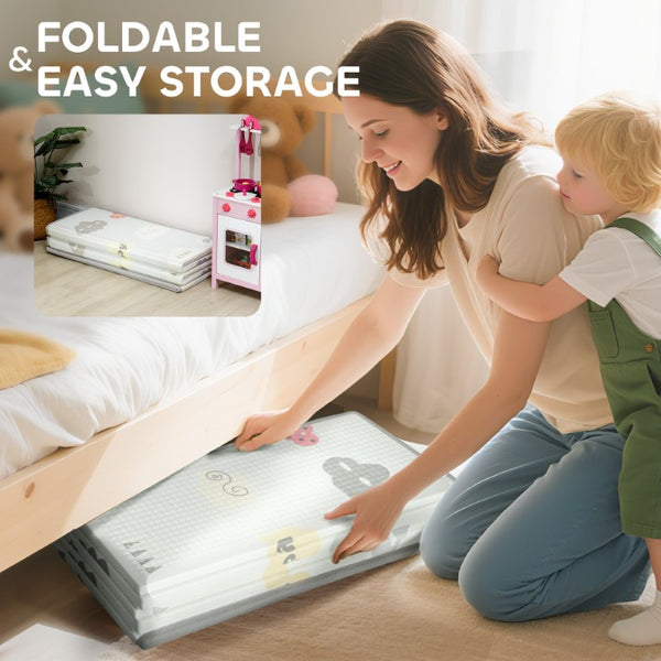 English Elm Qaba Reversible Foam Baby Play Mat Waterproof Cushioned Surface for Infants Toddlers W2225P596947