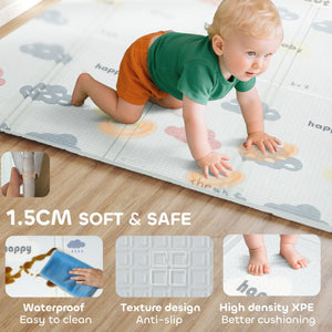 English Elm Qaba Reversible Foam Baby Play Mat Waterproof Cushioned Surface for Infants Toddlers W2225P596947