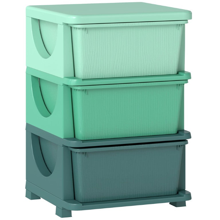 English Elm Qaba Stackable 3 Drawer Kids Toy Organizer Chest for Playroom Nursery Bedroom W2225P596964