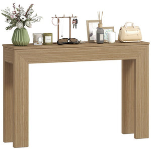 English Elm Homcom Slim 47 Inch Console Table with Faux Wood Top for Entryway or Hallway Natural Wood Wash W2225P596972