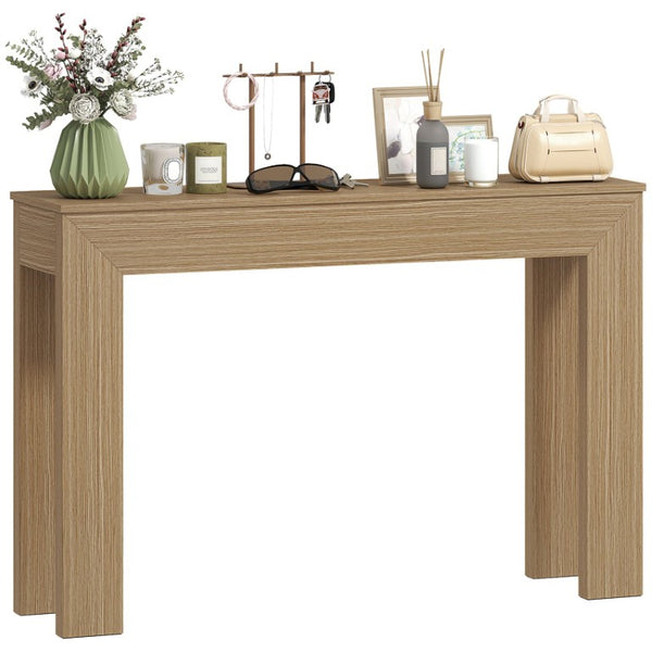 English Elm Homcom Slim 47 Inch Console Table with Faux Wood Top for Entryway or Hallway Natural Wood Wash W2225P596972