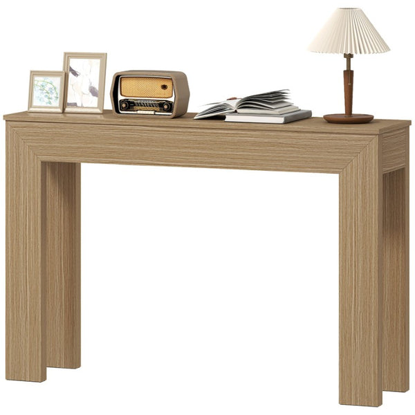 English Elm Homcom Slim 47 Inch Console Table with Faux Wood Top for Entryway or Hallway Natural Wood Wash W2225P596972