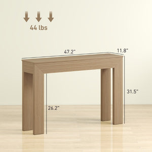 English Elm Homcom Slim 47 Inch Console Table with Faux Wood Top for Entryway or Hallway Natural Wood Wash W2225P596972